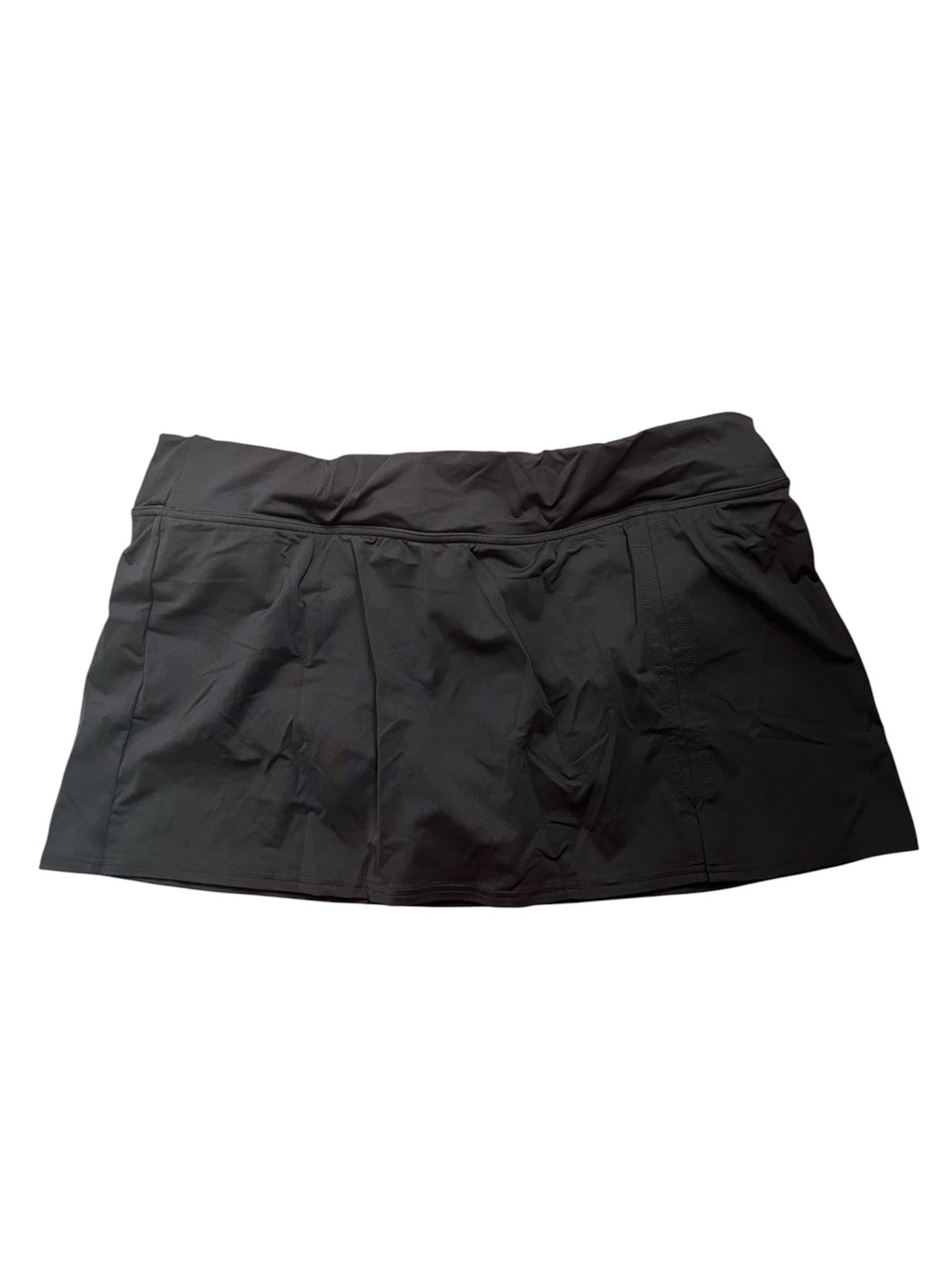 Lands' End Black Spandex Swim Skirt with Built-In Liner